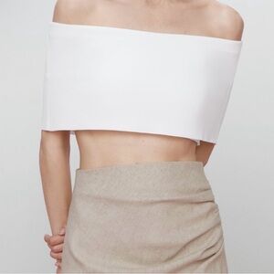 Zara Off-Shoulder White Crop Top